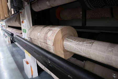 Linoleum or carpet rotating machine in a mall.