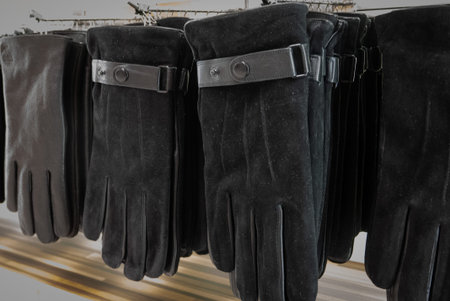 Leather gloves for a winter season