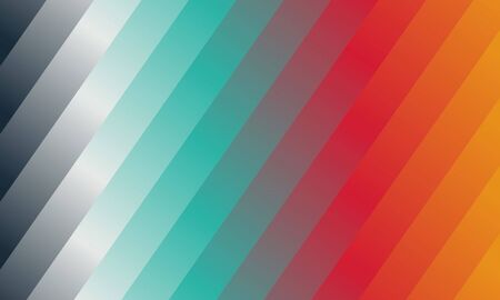 red orange green stripes abstract vector background. Simple AI generated pattern.のイラスト素材