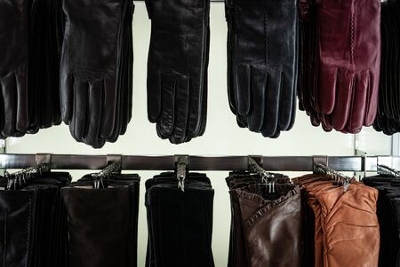 Leather gloves for a winter seasonの写真素材