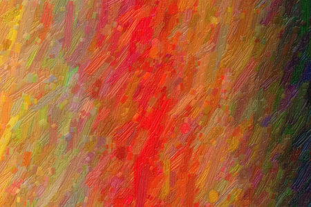 Red and yellow waves Bristle Brush abstract paint background.