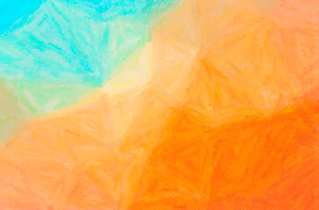 Abstract illustration of blue, orange Wax Crayon backgroundの写真素材