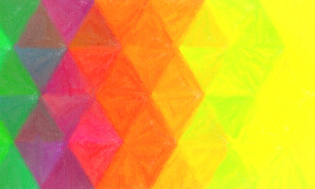 Yellow, green and red wax crayon background, digitally created.の写真素材