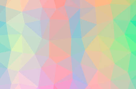 Illustration of abstract Green, Pink, Red, Yellow horizontal low poly background. Beautiful polygon design pattern.の写真素材
