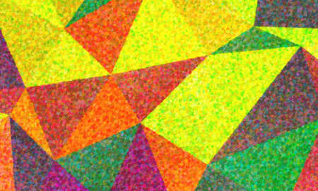 Yellow, green and red impressionist pointilism background, digitally created.の写真素材