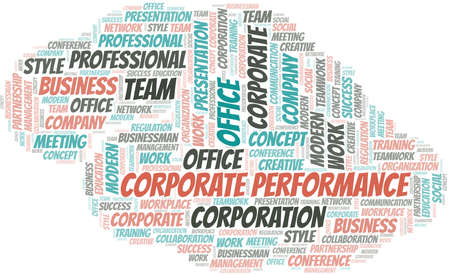 Corporate Performance vector word cloud, made with text only.のイラスト素材