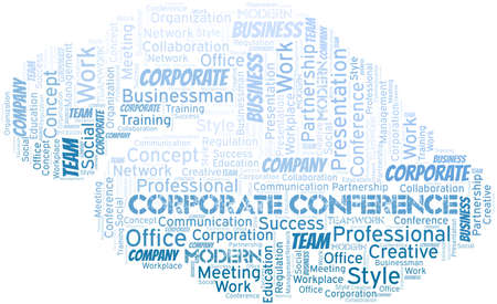 Corporate Conference vector word cloud, made with text only.のイラスト素材