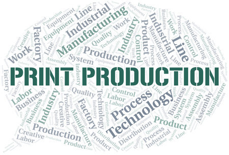 Print Production word cloud create with text only.のイラスト素材