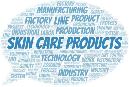 Skin Care Products word cloud create with text only.のイラスト素材