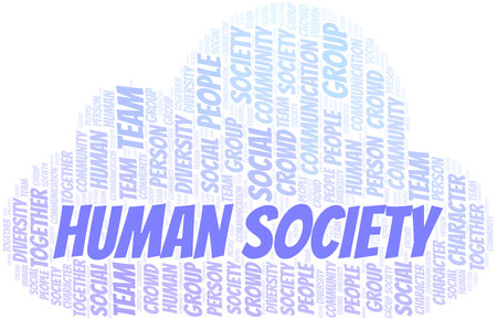 Human Society word cloud create with text only.のイラスト素材