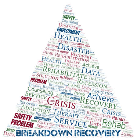 Breakdown Recovery vector word cloud, made with text only.のイラスト素材