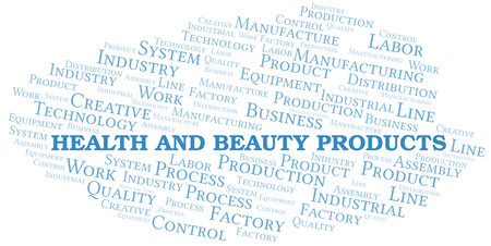 Health And Beauty Products word cloud create with text only.のイラスト素材