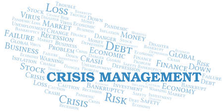 Crisis Management word cloud create with text only.のイラスト素材