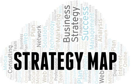 Strategy Map word cloud create with text only.のイラスト素材