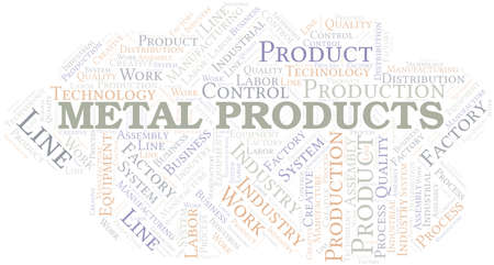 Metal Products word cloud create with text only.のイラスト素材
