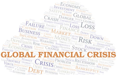 Global Financial Crisis word cloud create with text only.のイラスト素材