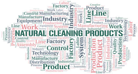 Natural Cleaning Products word cloud create with text only.のイラスト素材