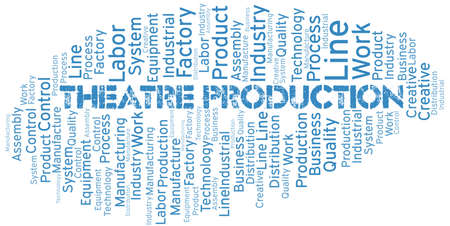 Theatre Production word cloud create with text only.のイラスト素材