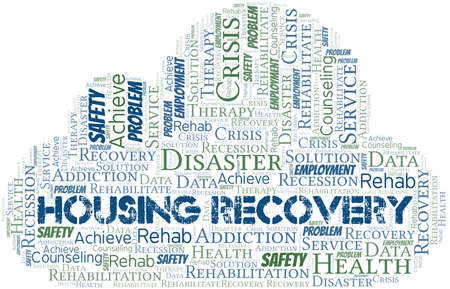 Housing Recovery vector word cloud, made with text only.のイラスト素材