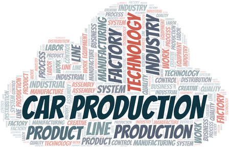 Car Production word cloud create with text only.のイラスト素材