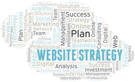 Website Strategy word cloud create with text only.のイラスト素材