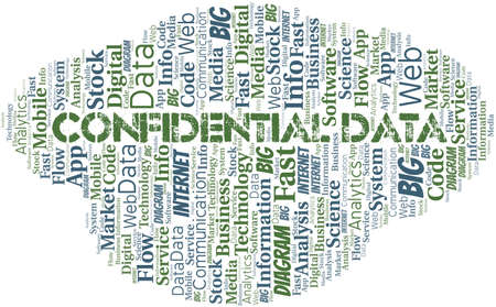 Confidential Data vector word cloud, made with text only.のイラスト素材