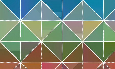 Red, green, blue and brown with white lines background, digitally created.