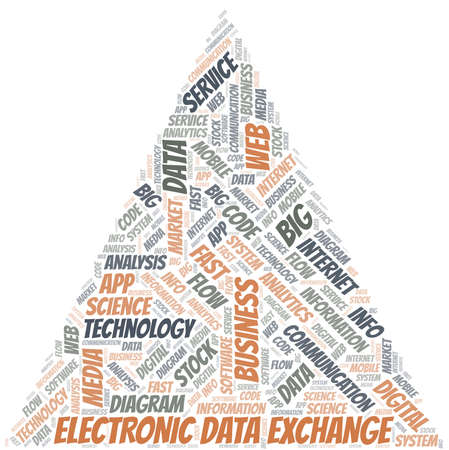 Electronic Data Exchange vector word cloud, made with text only.のイラスト素材