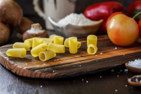 Italian rigatoni pastaの写真素材