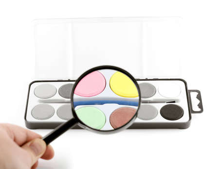 magic enlarging lens turns black and white in colourの写真素材