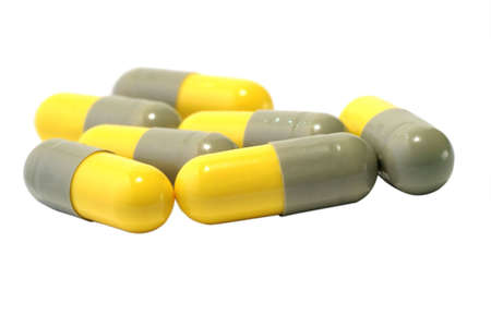 medical capsules isolated on the white backgroundの写真素材