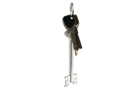 bunch of keys isolated on the white backgroundの写真素材