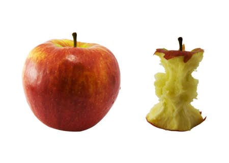 apple and core of an appleの写真素材