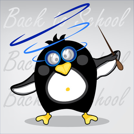 Penguin scientiest, vector illustrationのイラスト素材