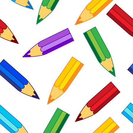Colorful pencils seamless vector patternのイラスト素材
