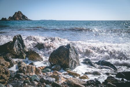 windy sandy beachの写真素材