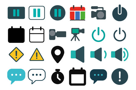 Set of vector icons for web and mobile applications in flat design.のイラスト素材
