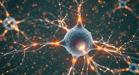 Detailed rendering showcasing a network of neurons firing and connecting symbolizing intelligence learning and cognitive processes Ideal for use in educational materials scientific publications and medical presentations The image highlights the complexity and beauty of brain functions and the intricate communication within the nervous system making it suitable for illustrating advancements in neuroscience and technology related to artificial intelligence and machine learning The image conveys the vital processes happening within our brains at a cellular levelの素材