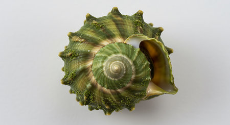 Sea shell isolated on white background. Clipping path included in file.の素材