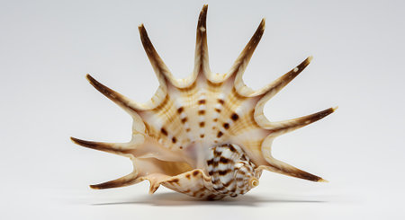 Sea shell isolated on a white background. Close-up view.の素材