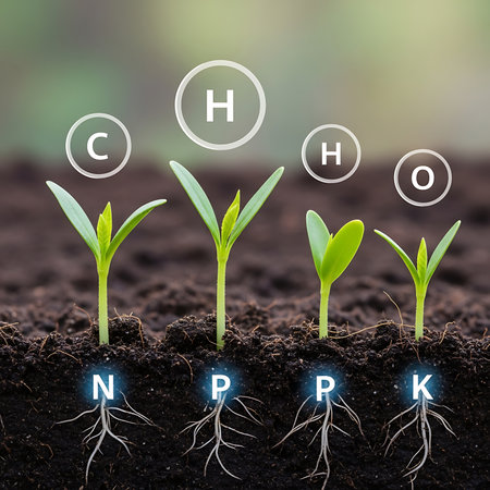 Green seedling growing from soil on blurred nature background. Ecology conceptの素材
