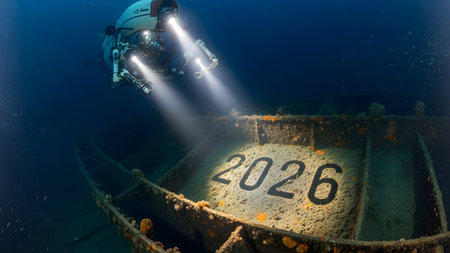 Underwater view of the sunken ship wreck in the Red Seaの素材