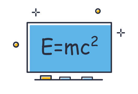 Blackboard icon. School board isolated on white background. Design elements color. Can be used for mobile concepts and web applications, social networks. Flat style vector illustration.のイラスト素材