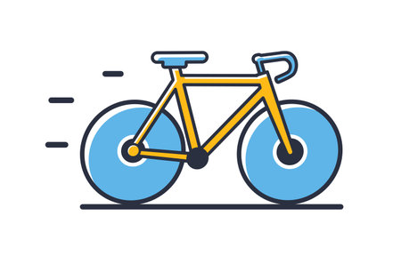 Bicycle icon. Track bike in a new style isolated on white background. Design elements, colored. Element for mobile concepts and web apps. Flat style vector illustration.のイラスト素材