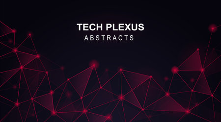 Molecular structure landing page. Abstract futuristic - technology molecules with polygonal shapes...