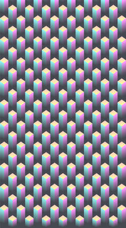 Abstract modern graphic element. Colorful geometric background. Dynamic colored 3D shapes. Geometric composition form. Gradient abstract banner with flowing cube shapes.のイラスト素材