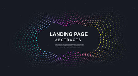 Abstract modern graphic element. Colorful geometric dotted circular background. Dynamic colored shapes and waves. Liquid composition form. Gradient abstract banner with flowing liquid shapes. Landing pageのイラスト素材