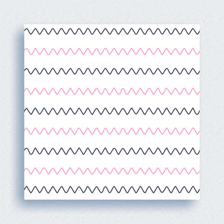 Patterns are done with brushes. Triangle stripe pattern. Vector wallpaper or fabric paint from brush strokes. Flat style vector illustration.のイラスト素材