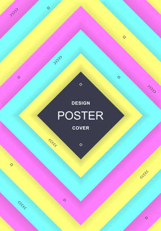 Brochure, annual report, A4 flyer design template. Minimal abstract compositions for poster, banner, flyer. Vector illustration.のイラスト素材