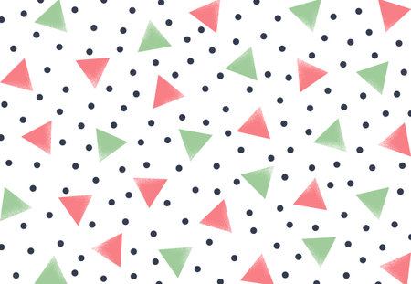 Texture in triangular style with circles. Vector wallpaper or fabric print.